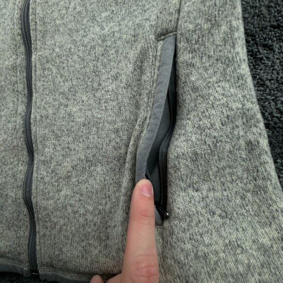Patagonia Women Jacket Sailing Small Full Zip Pockets Outdoors Fleece Gray Beige - Picture 10 of 16